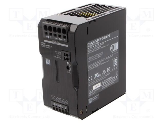 AC/DC DIN Rail Power Supply (PSU), ITE, 1 Output, 480 W, 24 V, 20 A