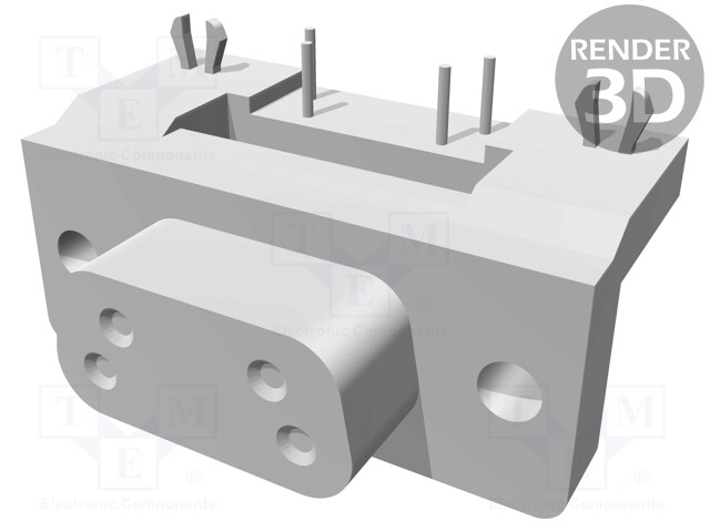 D-Sub; PIN: 9; socket; female; PCB snap-in; angled 90°; THT; M3