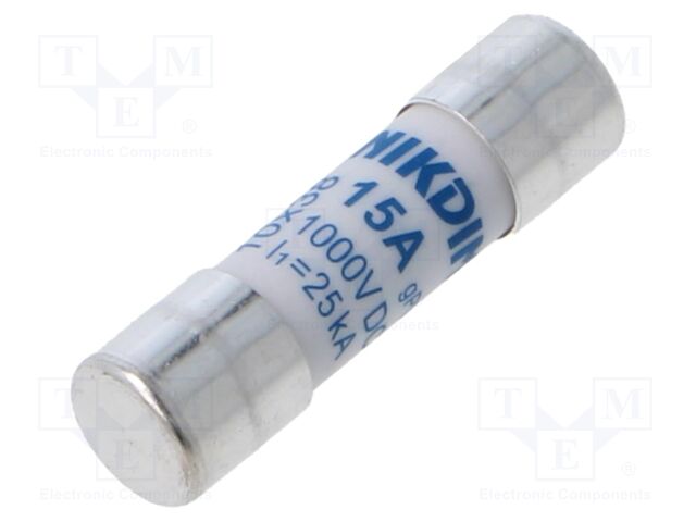 Fuse: fuse; gPV; 15A; 1kVDC; cylindrical; 10x38mm