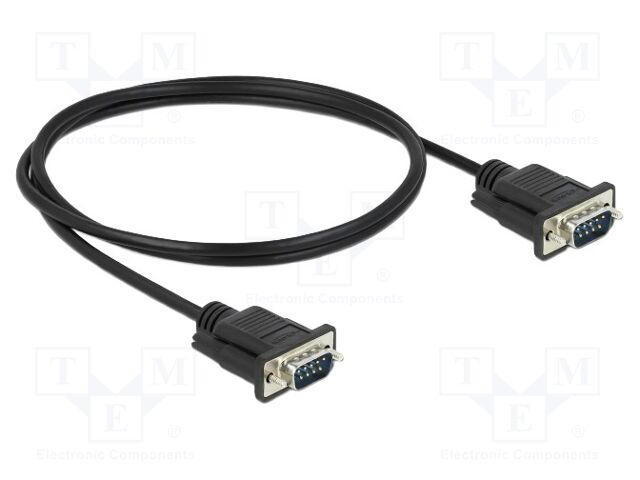 Cable; D-Sub 9pin plug,both sides; PVC; Len: 1m; black; Øcable: 5mm