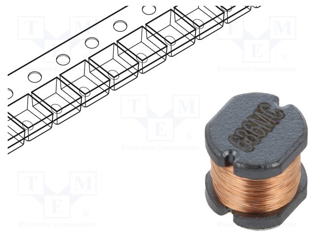 Inductor: wire; SMD; 6.8uH; 1.75A; 61mΩ; Ø5.8x4.5mm; -40÷85°C; 2400