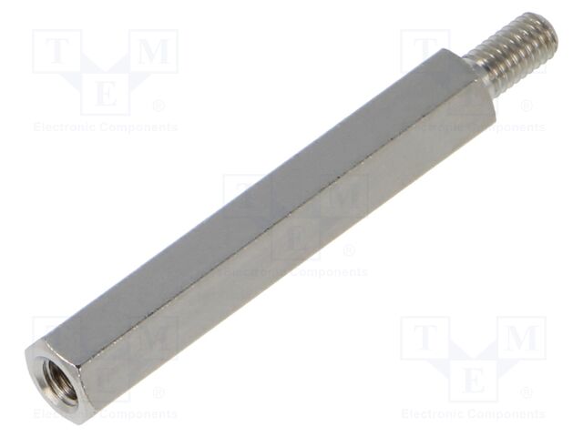 Standoff, Nickel Plated, Brass, M3, Hex Male-Female, 30 mm, 36 mm