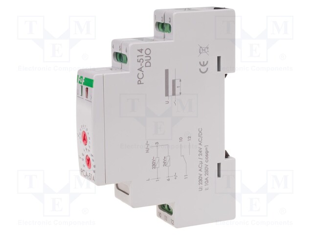 Timer; 0,1s÷24days; NO / NC; 10A; 24VAC,230VAC; 24VDC; -25÷50°C