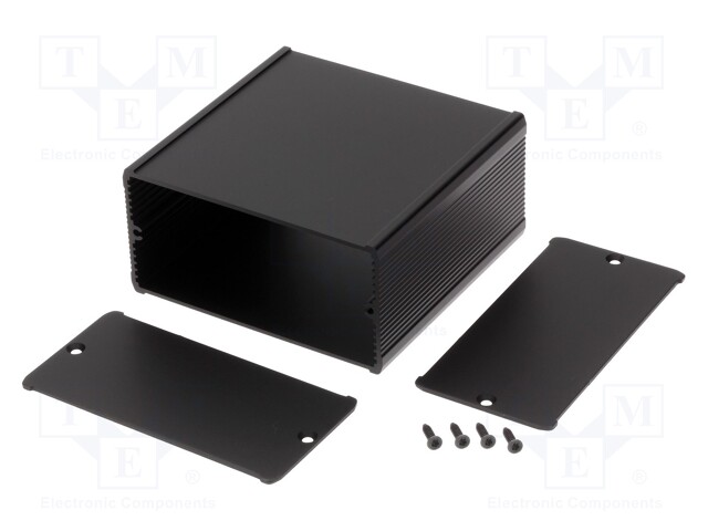 Enclosure: with panel; TUF; X: 105mm; Y: 100mm; Z: 52mm; aluminium