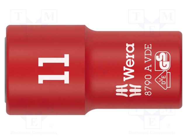 Socket; 6-angles,insulated,socket spanner; HEX 11mm; 1/4"; 1kVAC