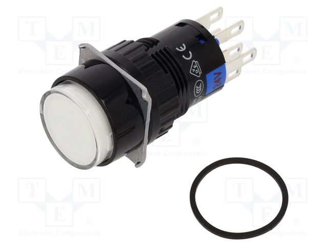 Switch: push-button; Pos: 2; SPDT x2; 0.5A/220VAC; 1A/24VDC; ON-ON
