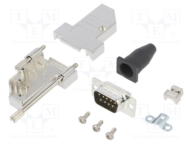 D-Sub; PIN: 9; plug; male; shielded,turned contacts; angled 45°