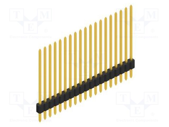 Connector: pin strips; pin header; male; PIN: 19; 1.27mm; THT; 1x19