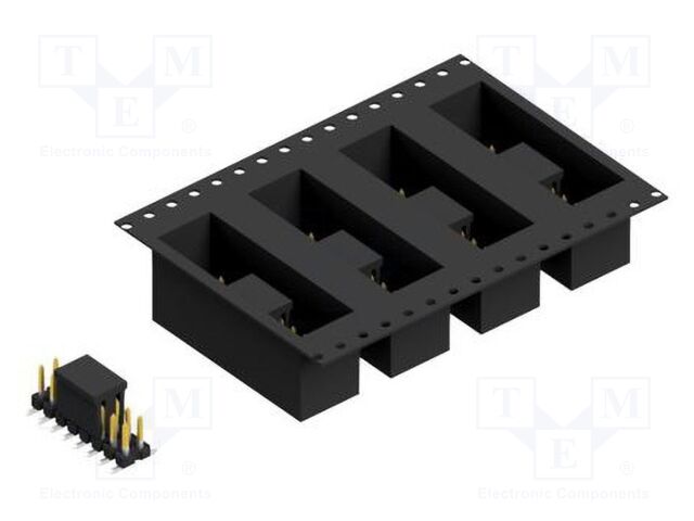 Connector: pin strips; pin header; male; PIN: 16; 2.54mm; SMT; 2x8
