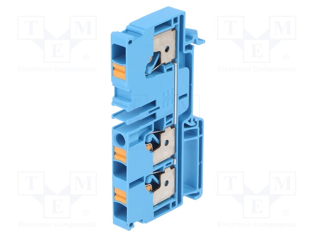 Splice terminal: rail; 6mm2; ways: 1; terminals: 3; blue; wemid; TS35
