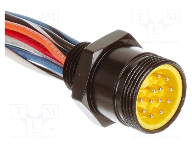 Socket; 7/8"; 0.305m; male; PIN: 12; for panel mounting,screw-in