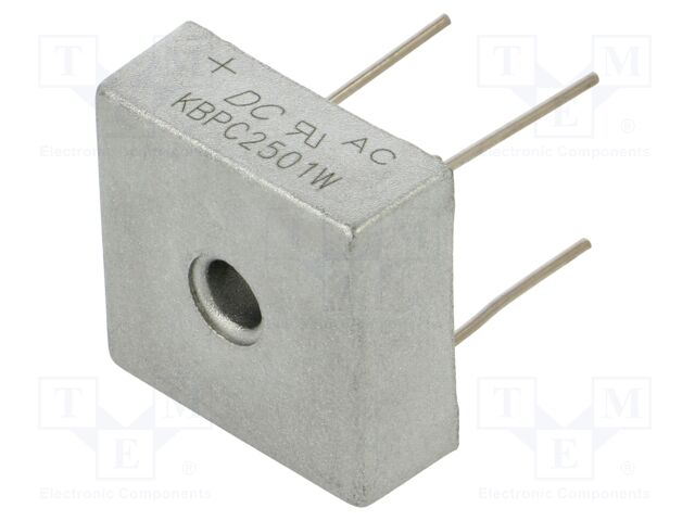 Bridge rectifier: single-phase; Urmax: 100V; If: 25A; Ifsm: 400A