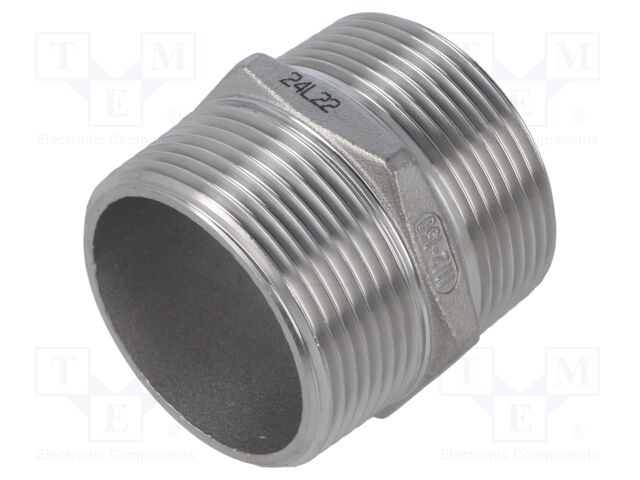 Male-male; max.10.5bar; 1.4408 stainless steel; Thread: G 1 1/2"