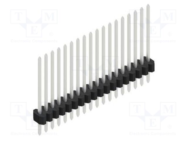 Connector: pin strips; pin header; male; PIN: 18; 1.27mm; THT; 1x18