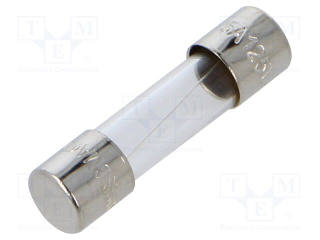 Fuse: fuse; quick blow; 5A; 250VAC; cylindrical,glass; 5x20mm