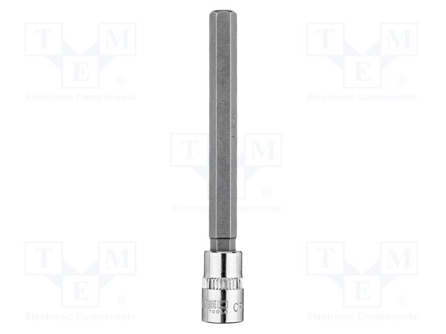 Socket; hex key,socket spanner; HEX 7mm; 1/4"; long