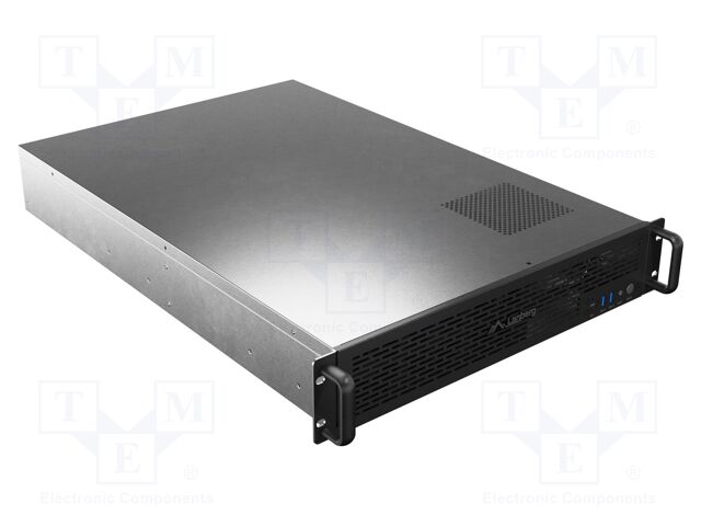 Enclosure: ATX server; Standard: 19"; 2U; black; Z: 430mm; X: 650mm