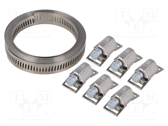 Worm gear clamp; W: 14mm; chrome steel AISI 430; EB; W2; Len: 3m