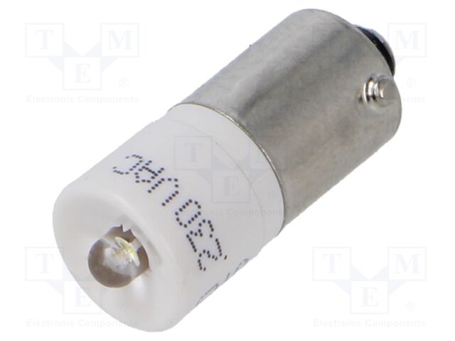 LED lamp; white; BA9S; 230VAC; No.of diodes: 1