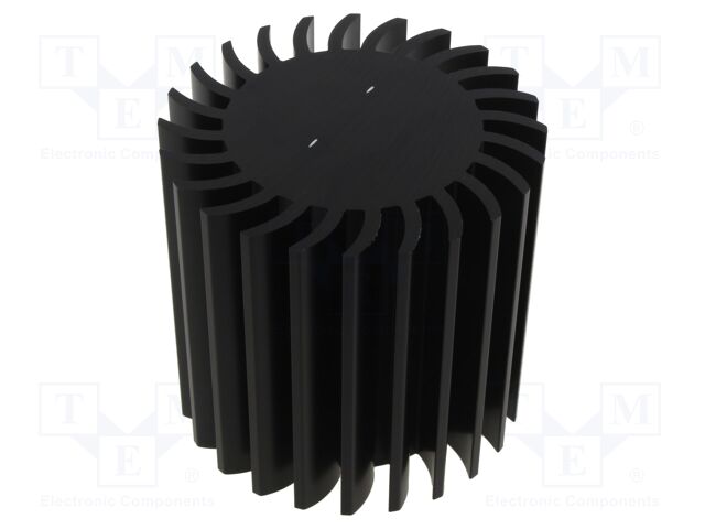 Heatsink: extruded; round; black; L: 100mm; W: 105mm; aluminium