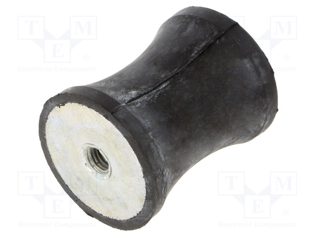 Vibration damper; M8; Ø: 40mm; rubber; L: 50mm; H: 8mm; 2564N; 205N/mm