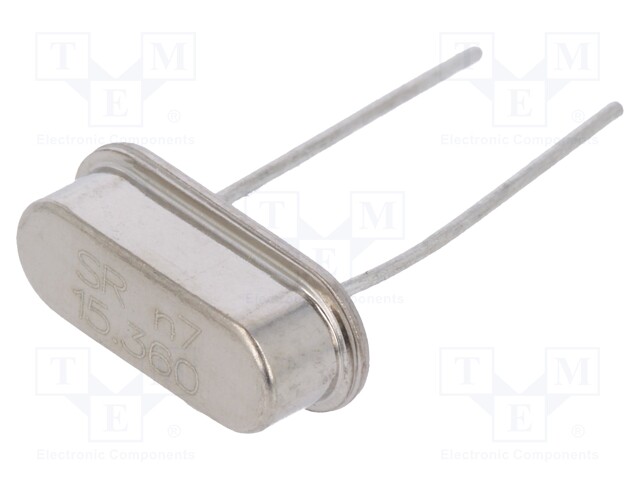 Resonator: quartz; 15.36MHz; ±30ppm; 20pF; THT; HC49-S
