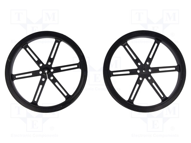 Wheel; black; Shaft: D spring; Pcs: 2; push-in; Ø: 90mm; W: 10mm