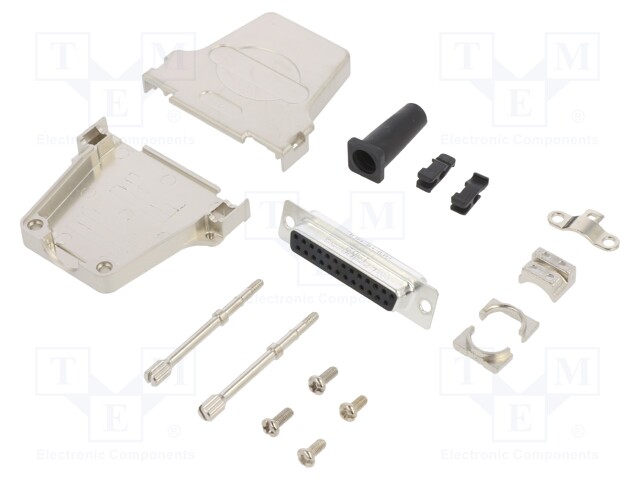 D-Sub; PIN: 25; female; shielded,with strain relief; straight