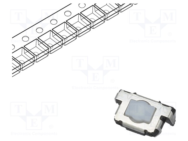Microswitch TACT; SPST; Pos: 2; 0.02A/12VDC; SMT; 3.5mm; OFF-(ON)