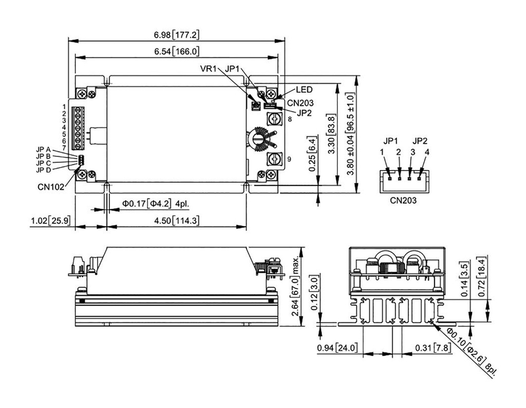 Converter: DC/DC; 200W; Uin: 14÷160VDC; Uout: 24VDC; Iout: 8.4A