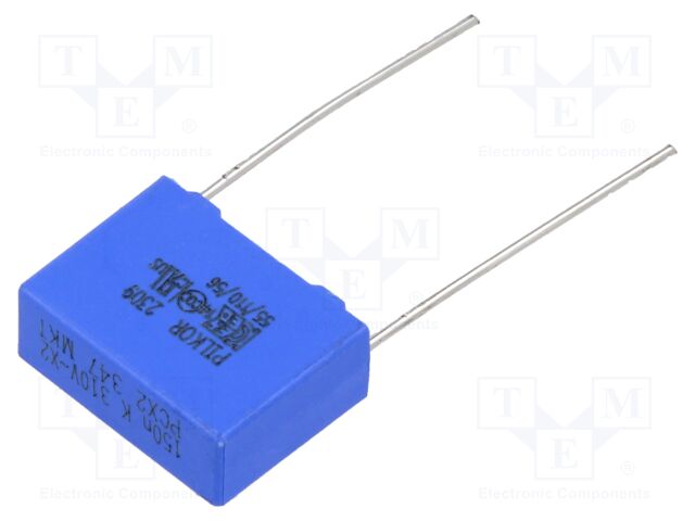 Capacitor: polyester; 150nF; 15mm; ±10%; -55÷110°C; THT; 310V