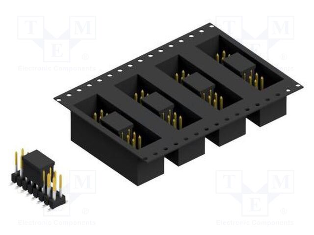 Connector: pin strips; pin header; male; PIN: 16; 2.54mm; SMT; 2x8
