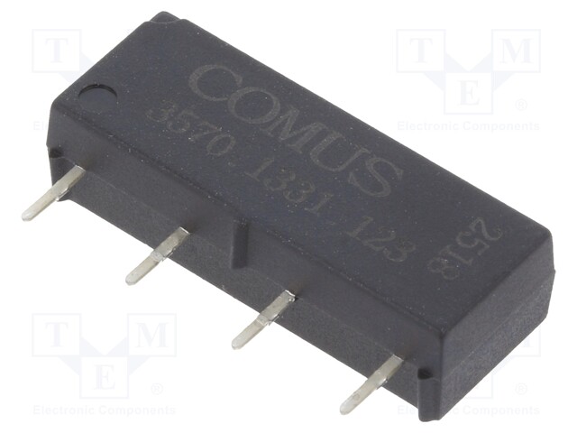 Relay: reed; SPST-NO; Ucoil: 12VDC; 500mA; max.150VDC; 10W; THT; SIP