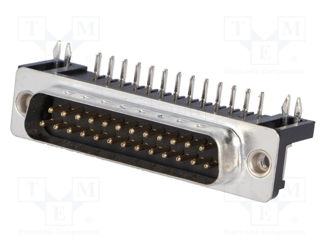 D-Sub; PIN: 25; socket; male; 7,2mm standard; Locking: screws; THT