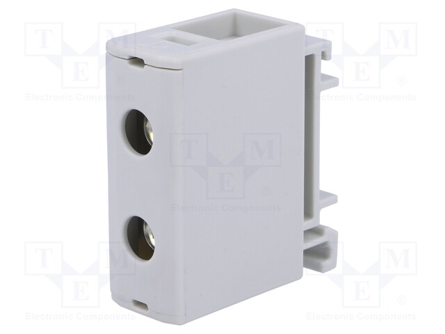 Splice terminal: rail; 1.5÷50mm2; ways: 1; terminals: 2; grey; TS35