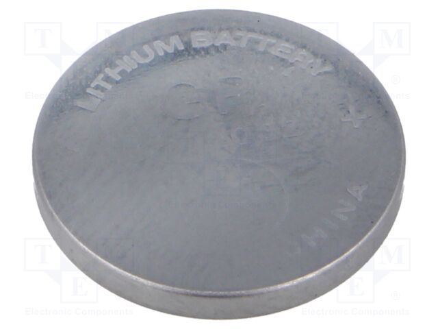 Battery: lithium; CR2032,coin; 3V; 220mAh; non-rechargeable