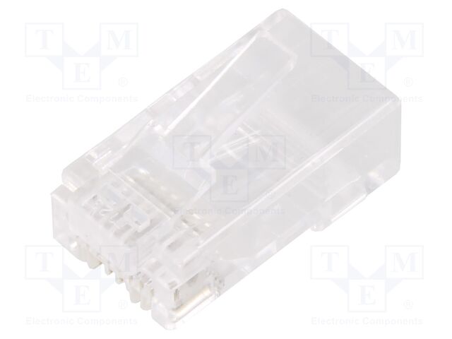 Plug; RJ45; PIN: 8; Cat: 5e; pass through; Layout: 8p8c; for cable