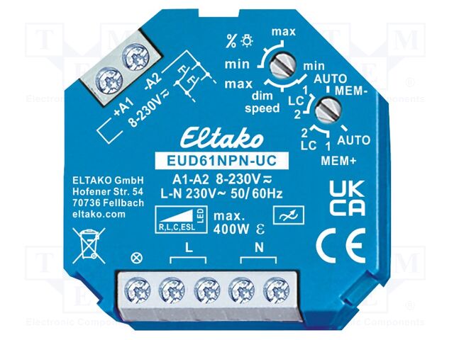 Dimmer; plaster embedded; 230VAC; intelligent house; 400W
