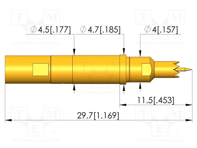 Test needle; plug-in