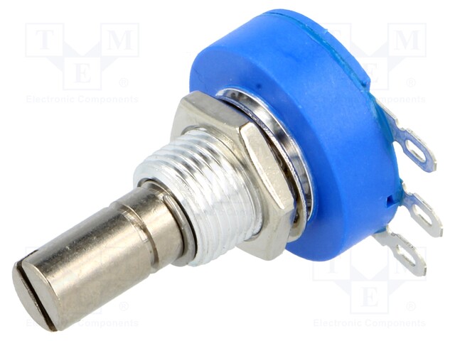 Potentiometer: shaft; single turn; 100kΩ; 2W; ±10%; 6.35mm; linear