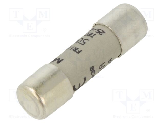 Fuse: fuse; gG,time-lag; 16A; 500VAC; 250VDC; 10x38mm