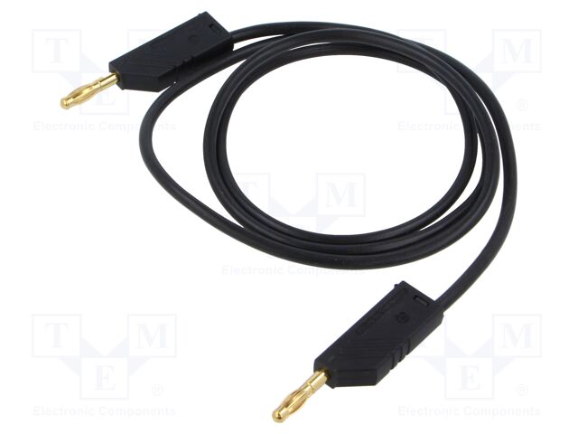 Test lead; 60VDC; 30VAC; 32A; Len: 1m; black; Cond.cross sec: 2.5mm2