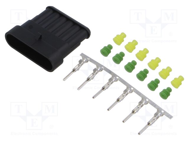 Connector: wire-wire; plug; male; Superseal 1.5; 24VDC; PIN: 6; IP67