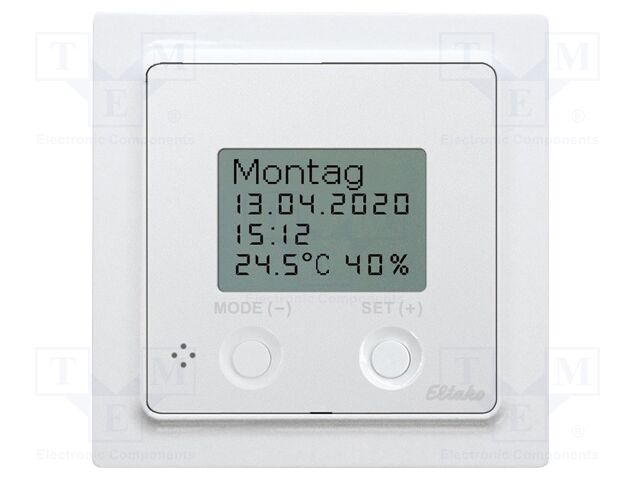 Sensor: higrothermostat; EnOcean; 12÷24VAC; 12÷24VDC; IP20; radio