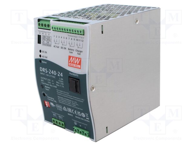Power supply: buffer; for DIN rail; 240W; 24VDC; 10A; 90÷305VAC