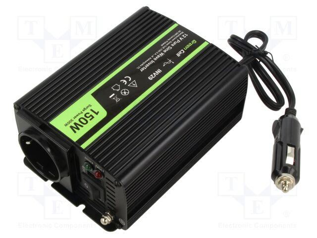 Converter: DC/AC; 150W; Uout: 230VAC; Out: AC sockets 230V; 85%; 12V