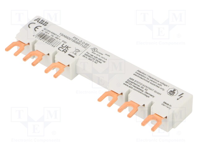 Busbar; 10mm2; 690VAC; 250VDC; 6kV; Inom: 65A; fork; No.of mod: 2