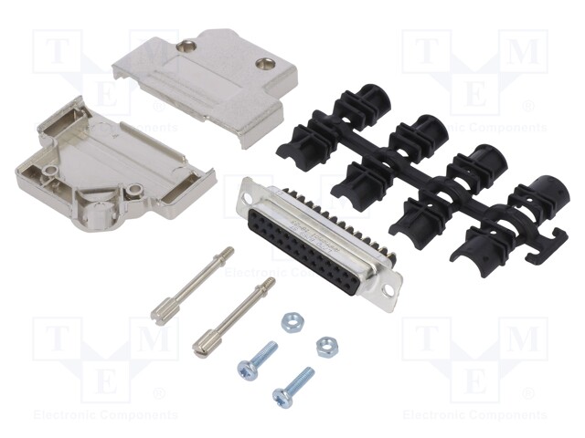 D-Sub; PIN: 25; female; shielded,metalized; angled 45°; for cable