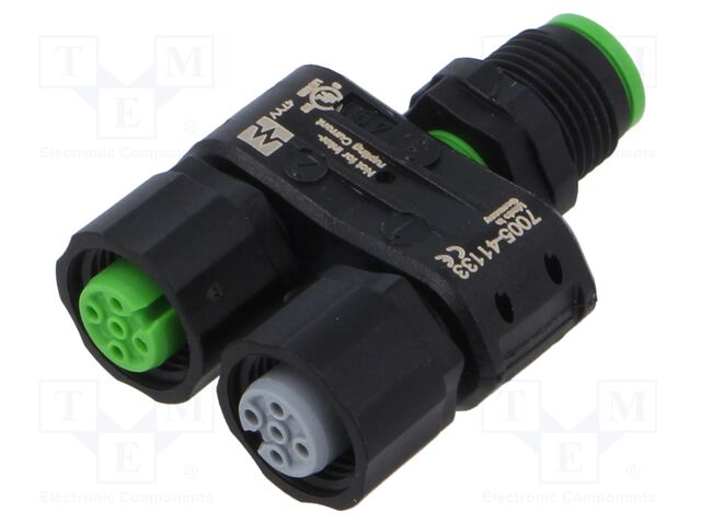 Adapter; M12; PIN: 4,5; 60VDC; 60VAC; 4A; 7005; IP67; -30÷85°C