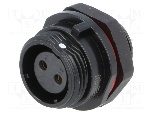 Socket; female; SP13; PIN: 2; IP68; 13A; soldering; 250V; 2mm2